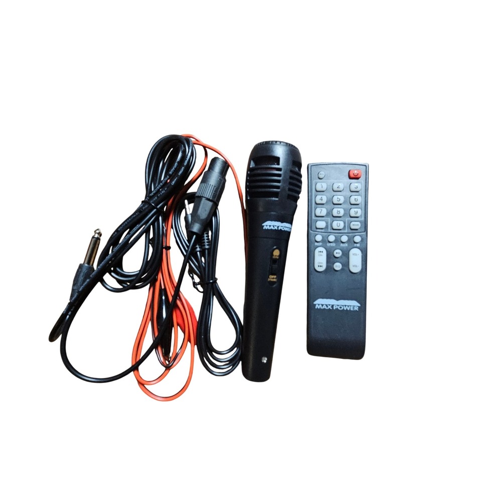 Max Power‎ Dynamic Wired Microphone with Remote Control Set w/ Audio Cables